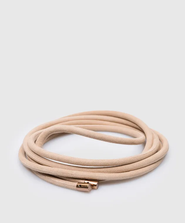 Agnona Beige suede belt in two turns