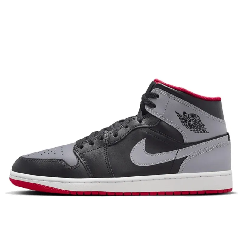 Air Jordan 1 Mid Black Grey Red