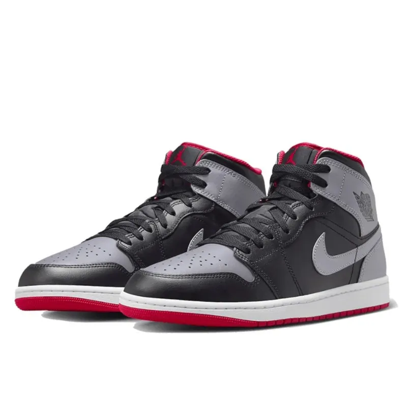 Air Jordan 1 Mid Black Grey Red