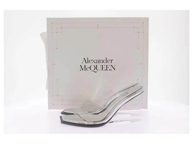 ALEXANDER MCQUEEN Sandalias T.EU 38.5 Cuero Plata 