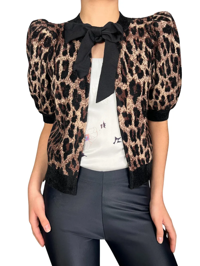 ALICE + OLIVIA Cardigan Leopard Kitty