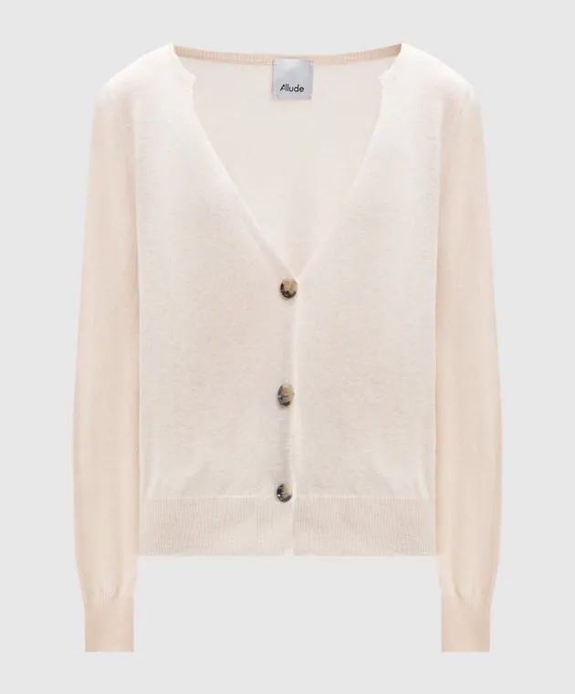 Allude White cashmere cardigan