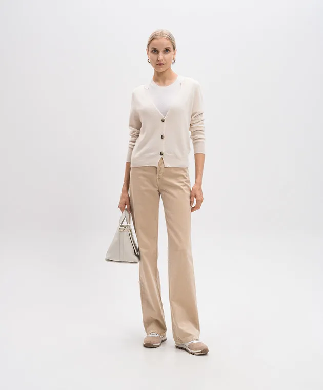 Allude White cashmere cardigan