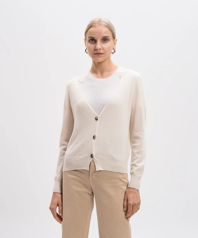 Allude White cashmere cardigan