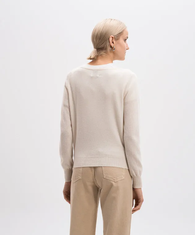 Allude White cashmere cardigan