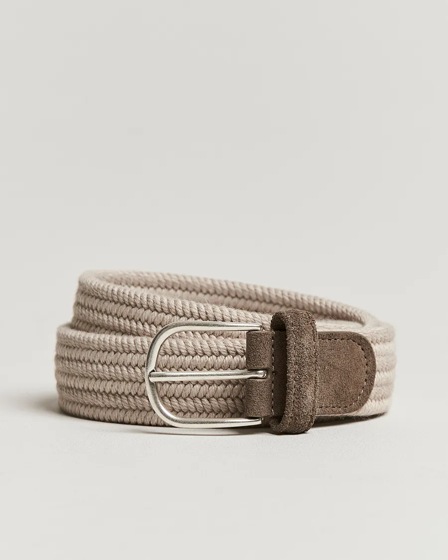 Anderson's Braided Wool Belt Beige