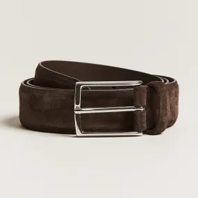 Anderson's Calf Suede 3,5 cm Belt Dark Brown