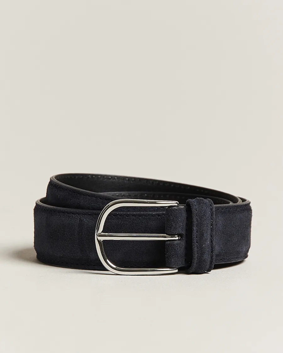 Anderson's Suede 3,5 cm Belt Navy