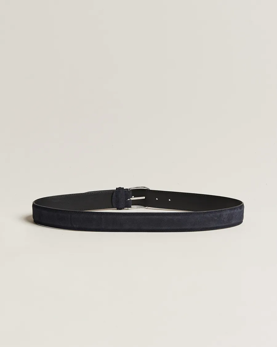 Anderson's Suede 3,5 cm Belt Navy