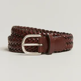 Anderson's Woven Leather Belt 3 cm Cognac