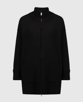 ANNECLAIRE Black wool and cashmere cardigan