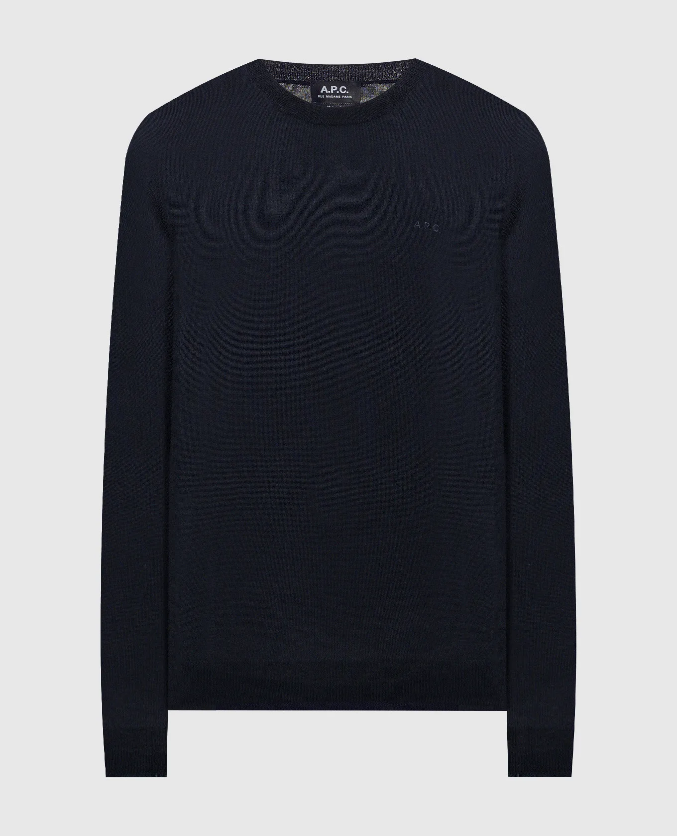 A.P.C Blue wool jumper with logo embroidery