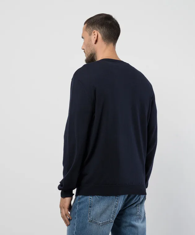 A.P.C Blue wool jumper with logo embroidery