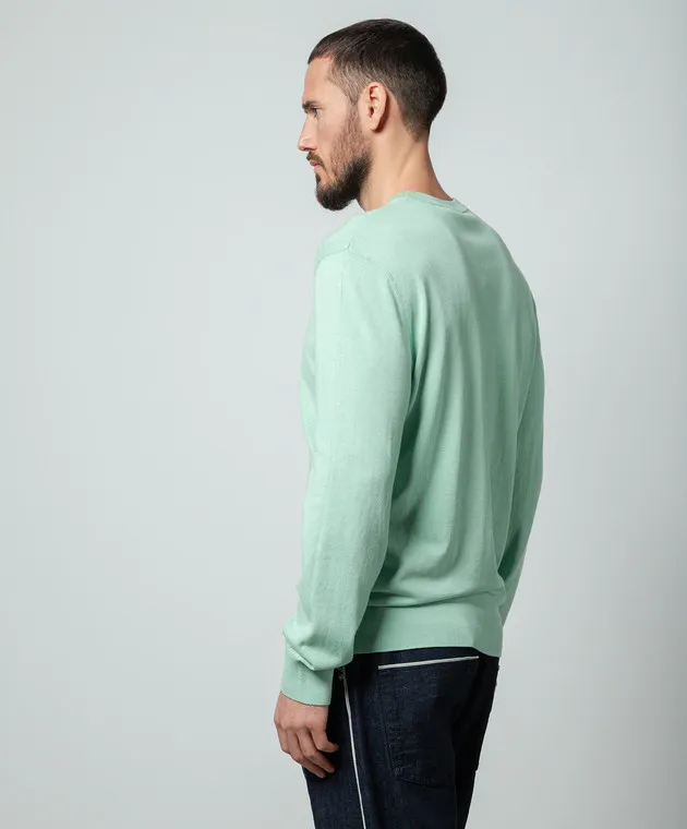 A.P.C Juio green jumper with logo embroidery