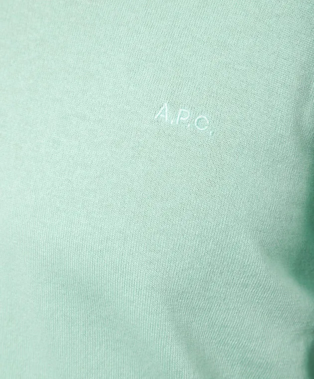 A.P.C Juio green jumper with logo embroidery