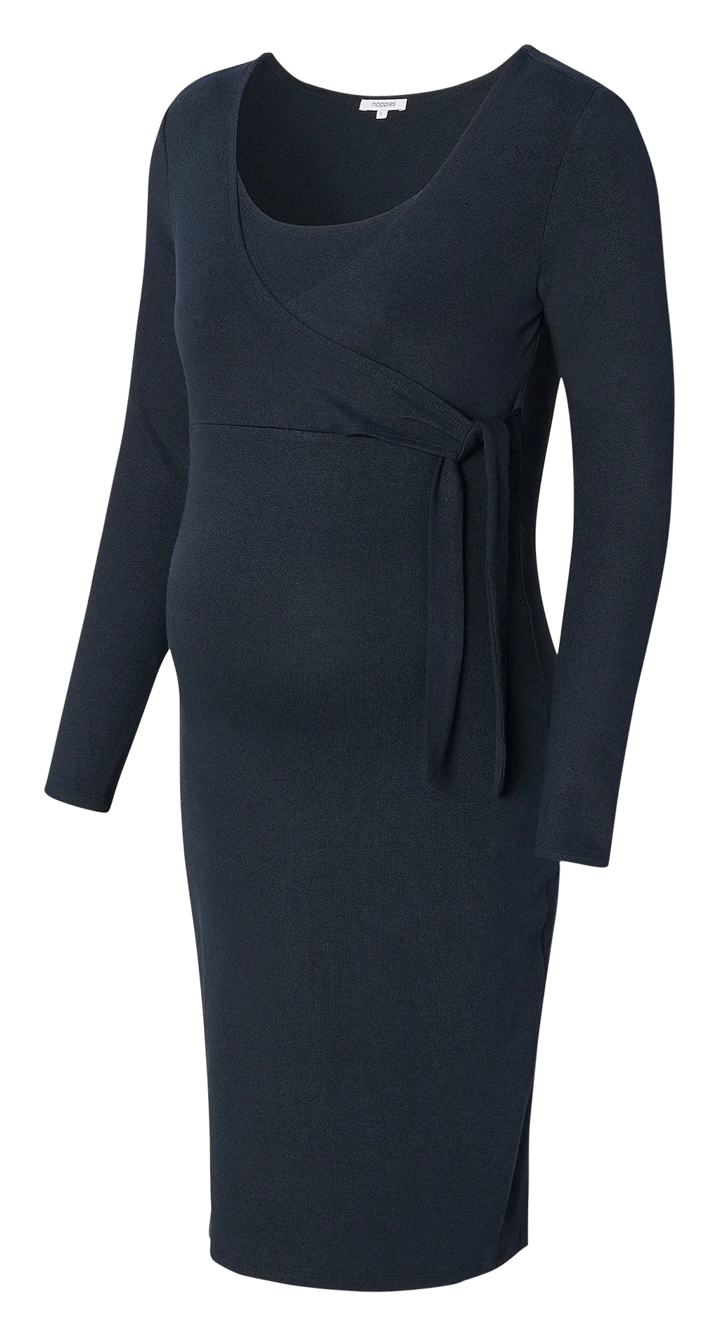 ASA - Vestido midi de lactancia con cuello redondo en azul