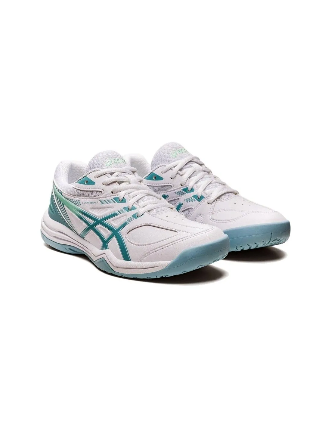 Asics Court Slide Blanco Azul Mujer