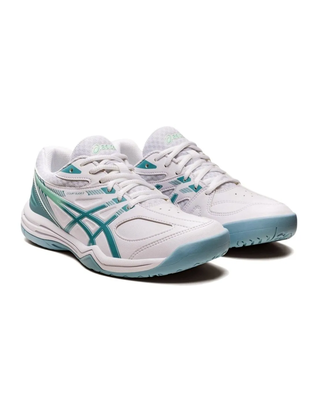 Asics Court Slide Blanco Azul Mujer