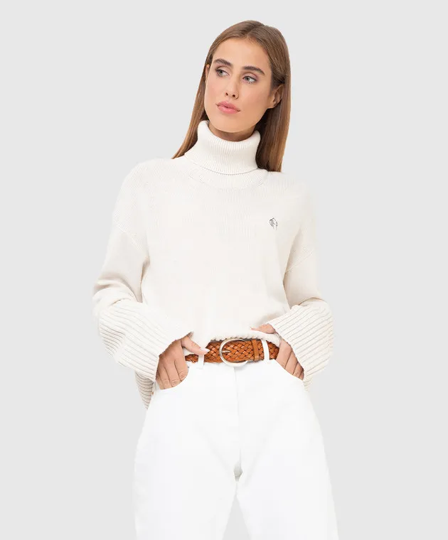 Babe Pay Pls Tan woven leather belt