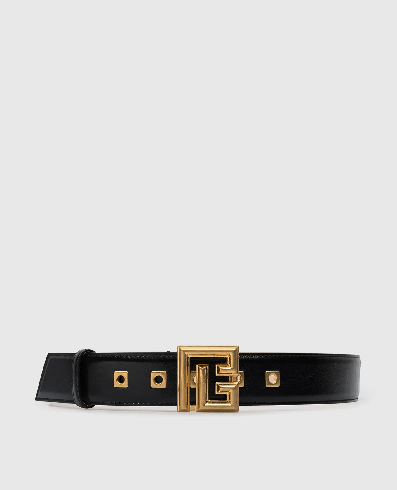 Balmain Black leather RV belt with logo