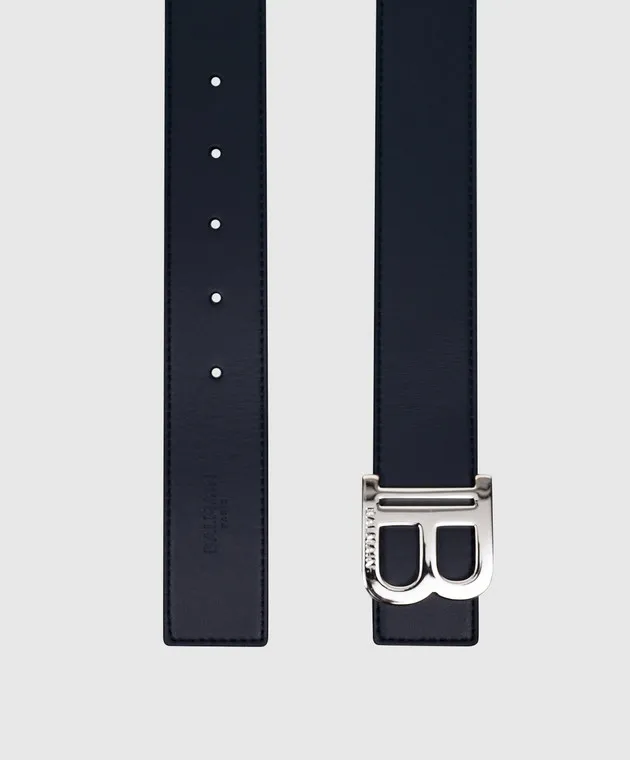 Balmain Double-sided leather B-Belt with logo