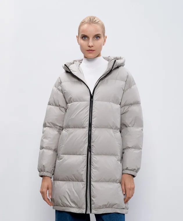 Be Florence Khaki quilted down jacket with a hood