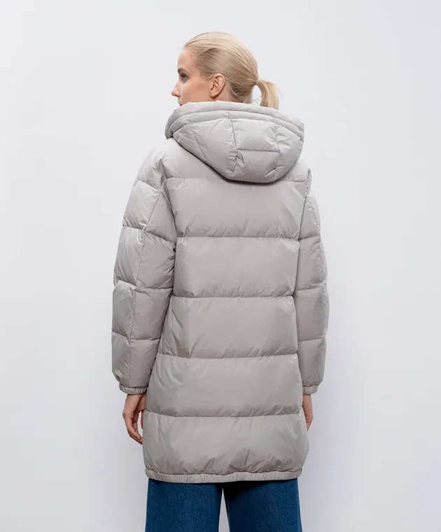 Be Florence Khaki quilted down jacket with a hood