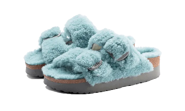 Birkenstock Arizona Big Buckle Shearling Teddy Faded Aqua