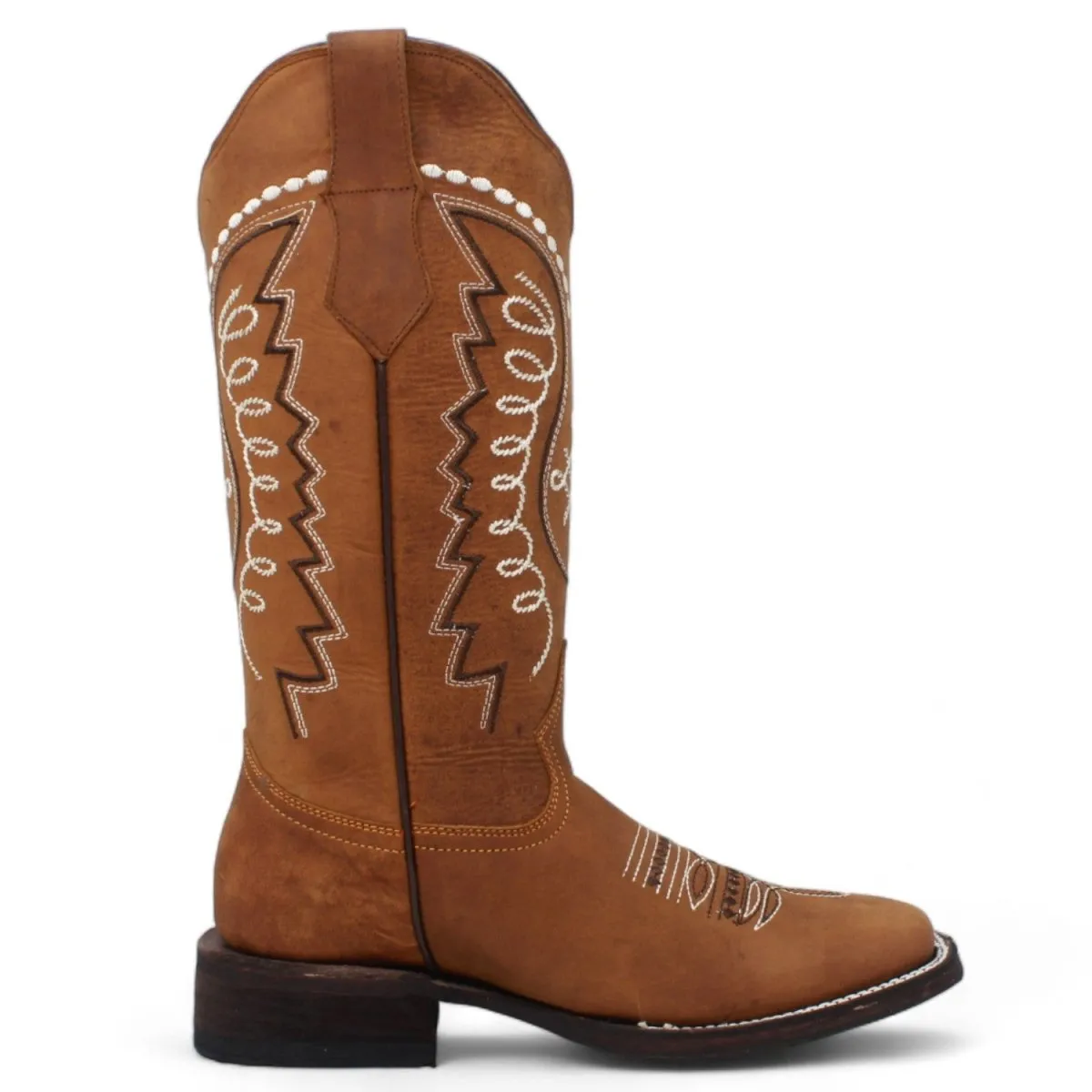 Botas Altas de Cuero Grasso para Mujer en Horma Rodeo Color Miel Q322N6251