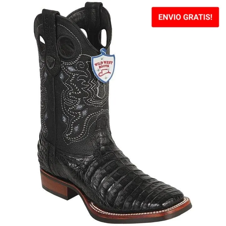 Botas de Cocodrilo Caiman Panza Horma Cuadrada Suela Hule WW-28258205