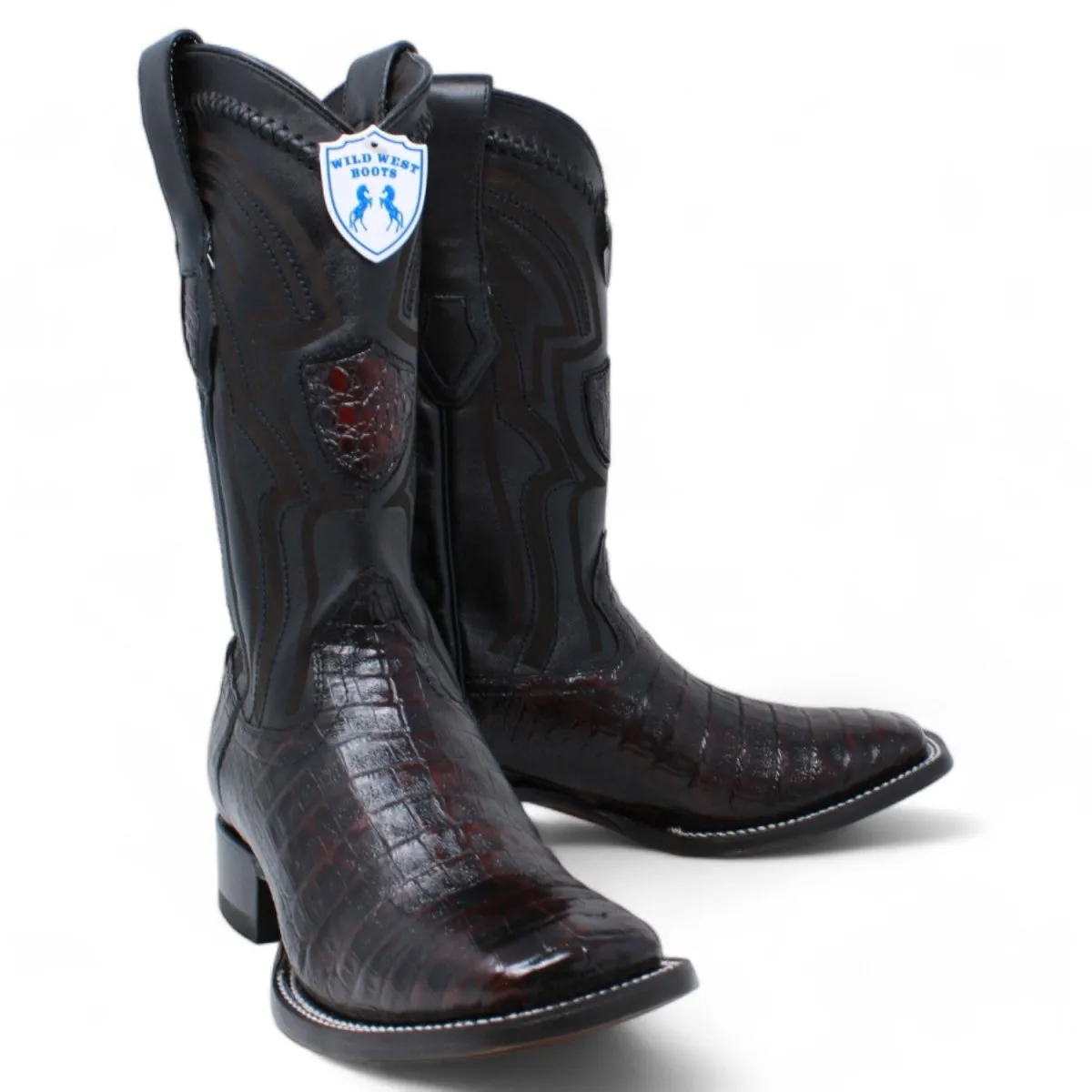 Botas de Cocodrilo Caiman Panza Horma Cuadrada Suela Vaqueta WW-2824L8218