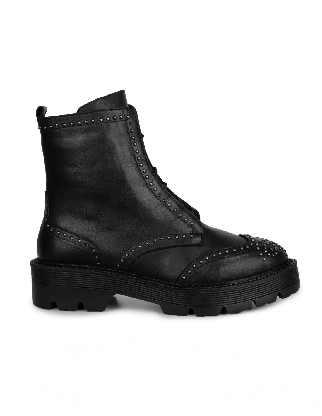 Botas Militares Plataforma Tachuelas Negras