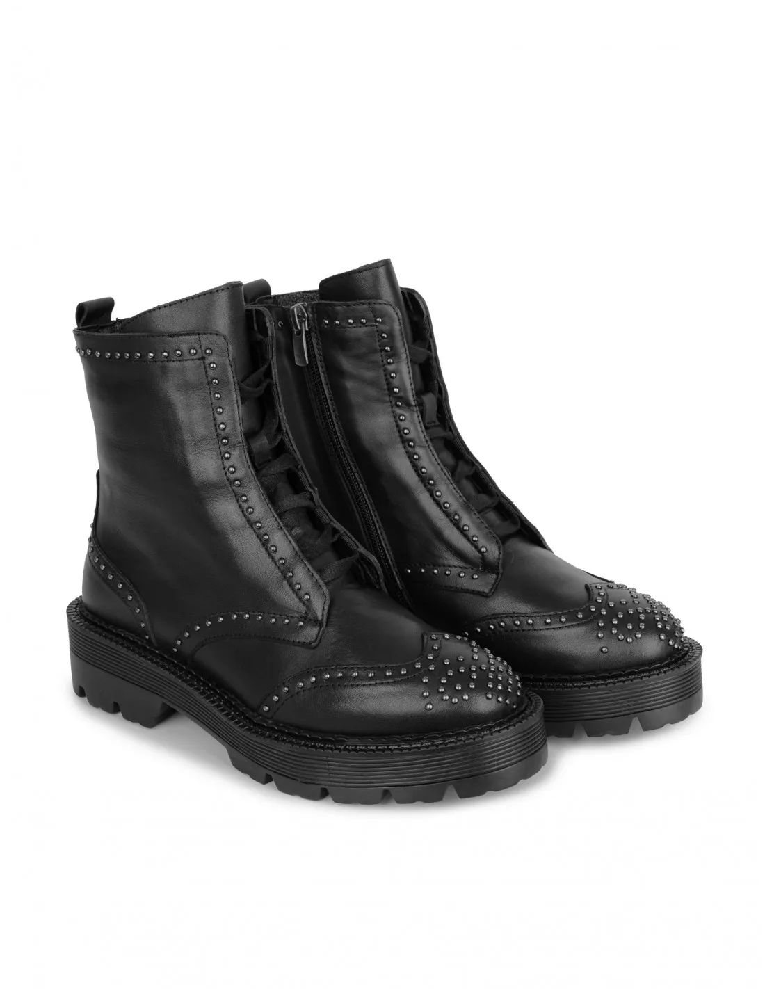 Botas Militares Plataforma Tachuelas Negras