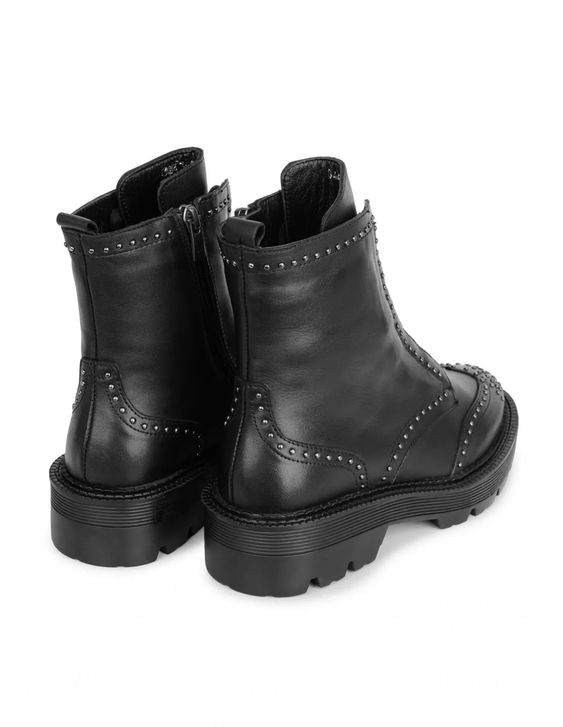 Botas Militares Plataforma Tachuelas Negras