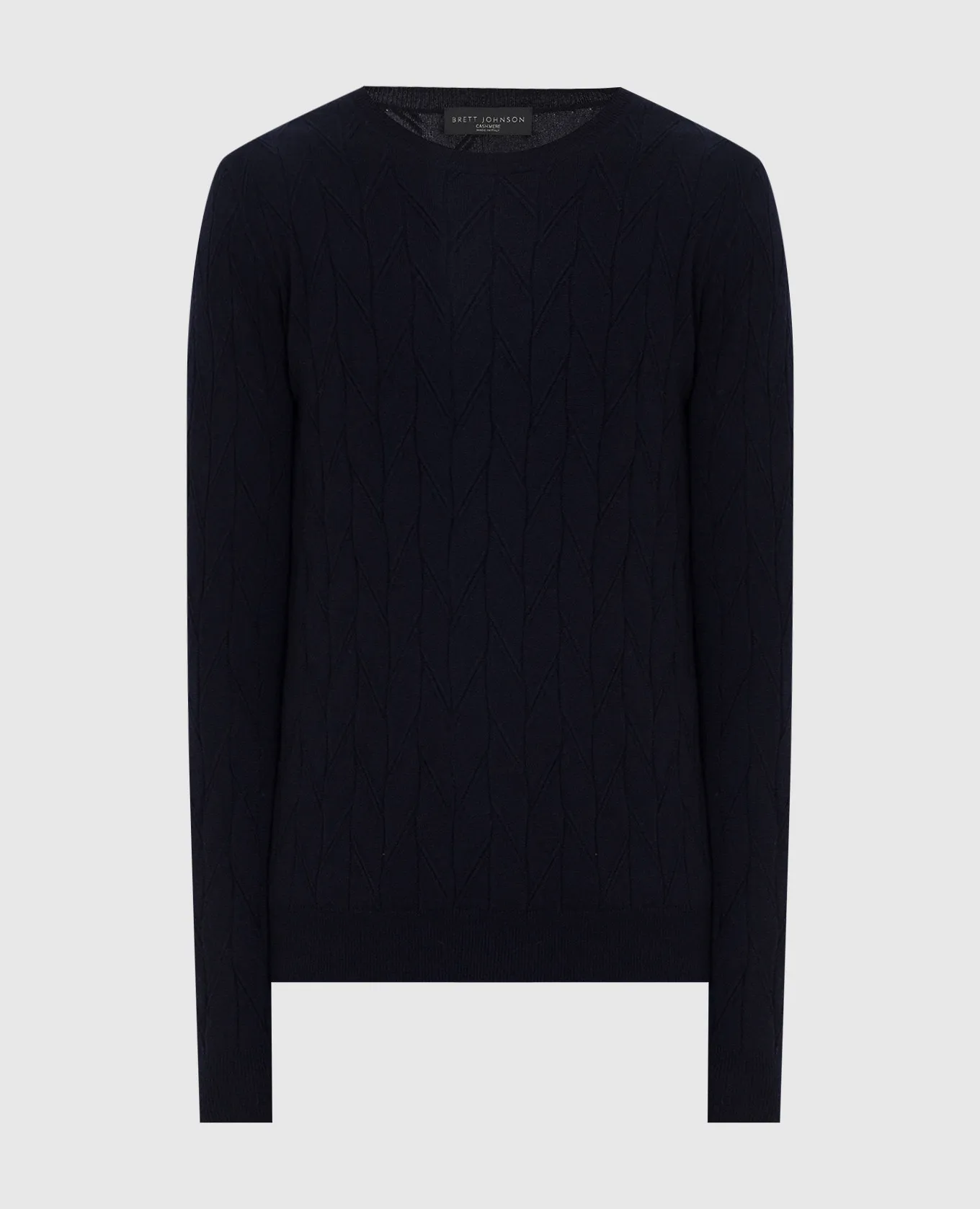 Brett Johnson Navy blue patterned cashmere jumper