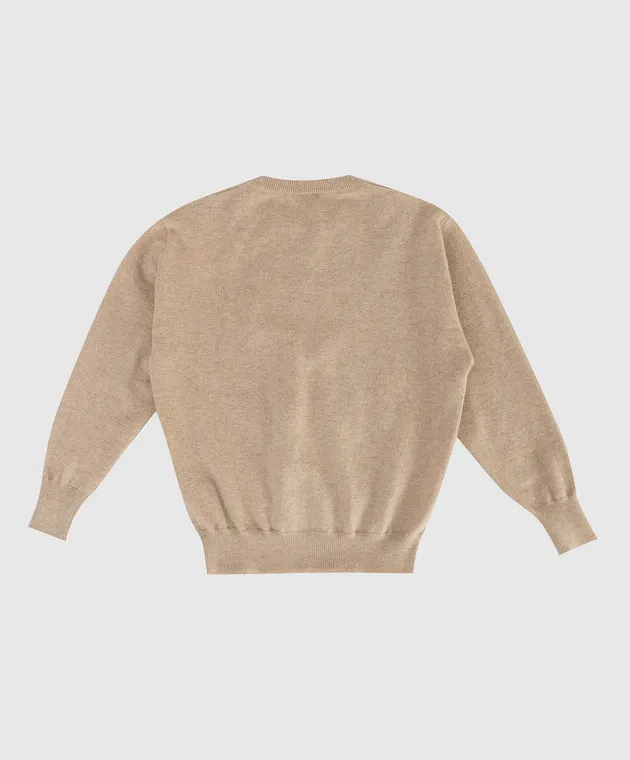 Brunello Cucinelli Children's beige cashmere jumper with sequins