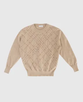 Brunello Cucinelli Children's beige cashmere jumper with sequins