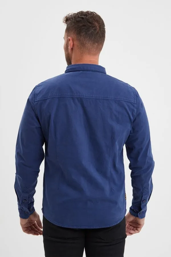 Camisa Hombre Daytona Vassar Prescott Twill Bleu De Chine