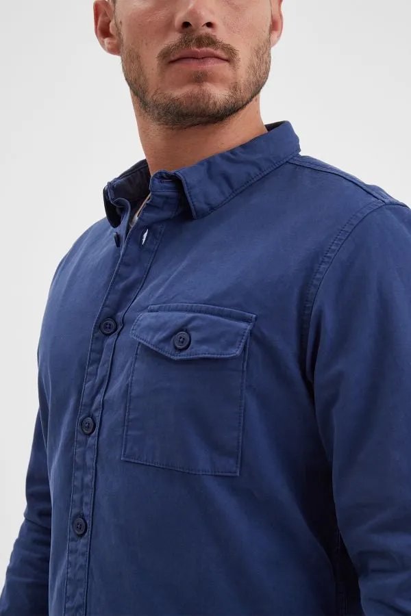 Camisa Hombre Daytona Vassar Prescott Twill Bleu De Chine