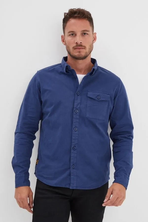 Camisa Hombre Daytona Vassar Prescott Twill Bleu De Chine