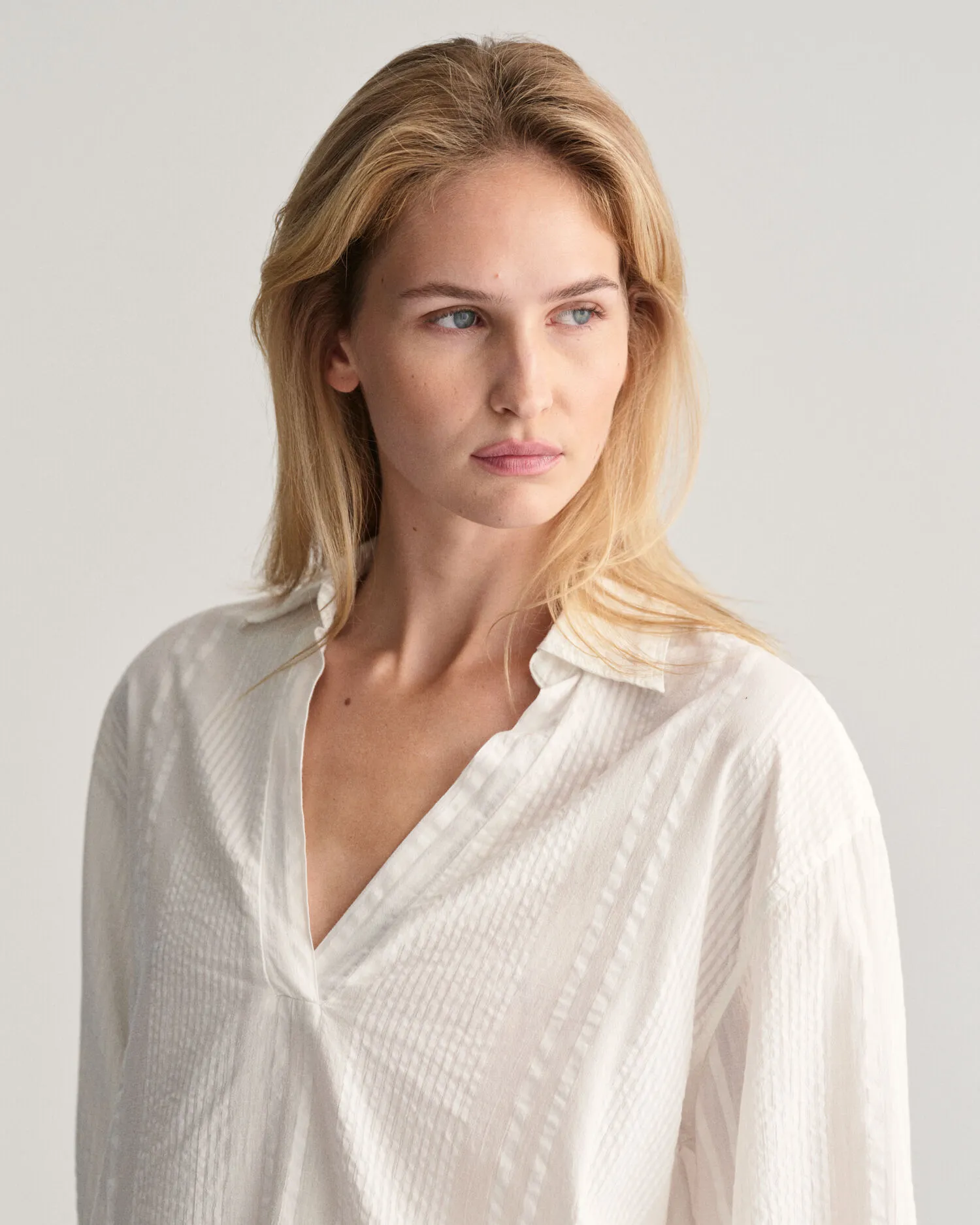 Camisa Relaxed Fit a rayas Seersucker Popover