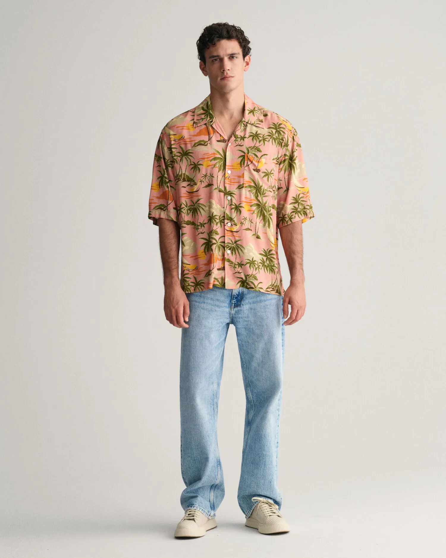 Camisa Relaxed Fit de manga corta Hawaiian Print