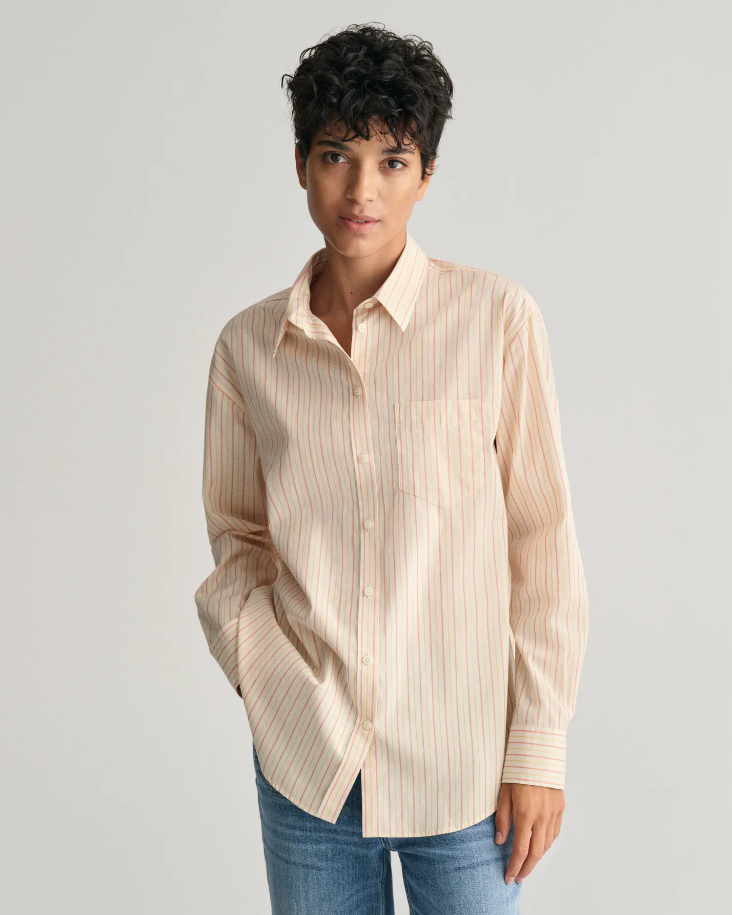 Camisa Relaxed Fit de popelina a rayas