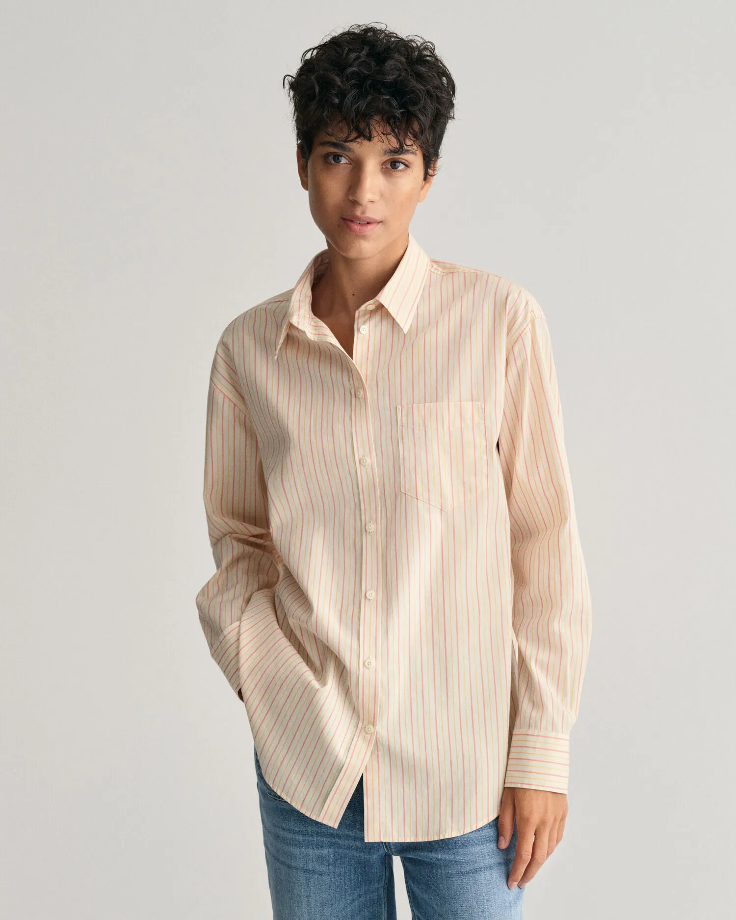 Camisa Relaxed Fit de popelina a rayas