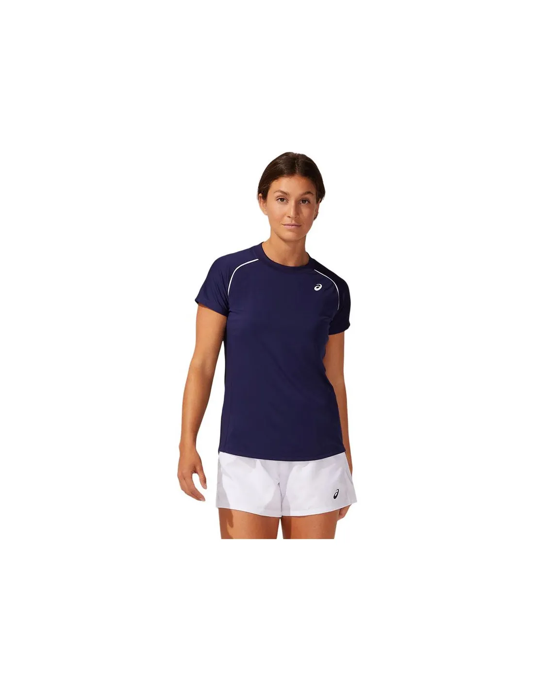 Camiseta Asics Court Piping Mujer Blue