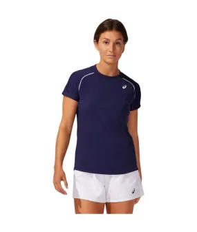 Camiseta Asics Court Piping Mujer Blue