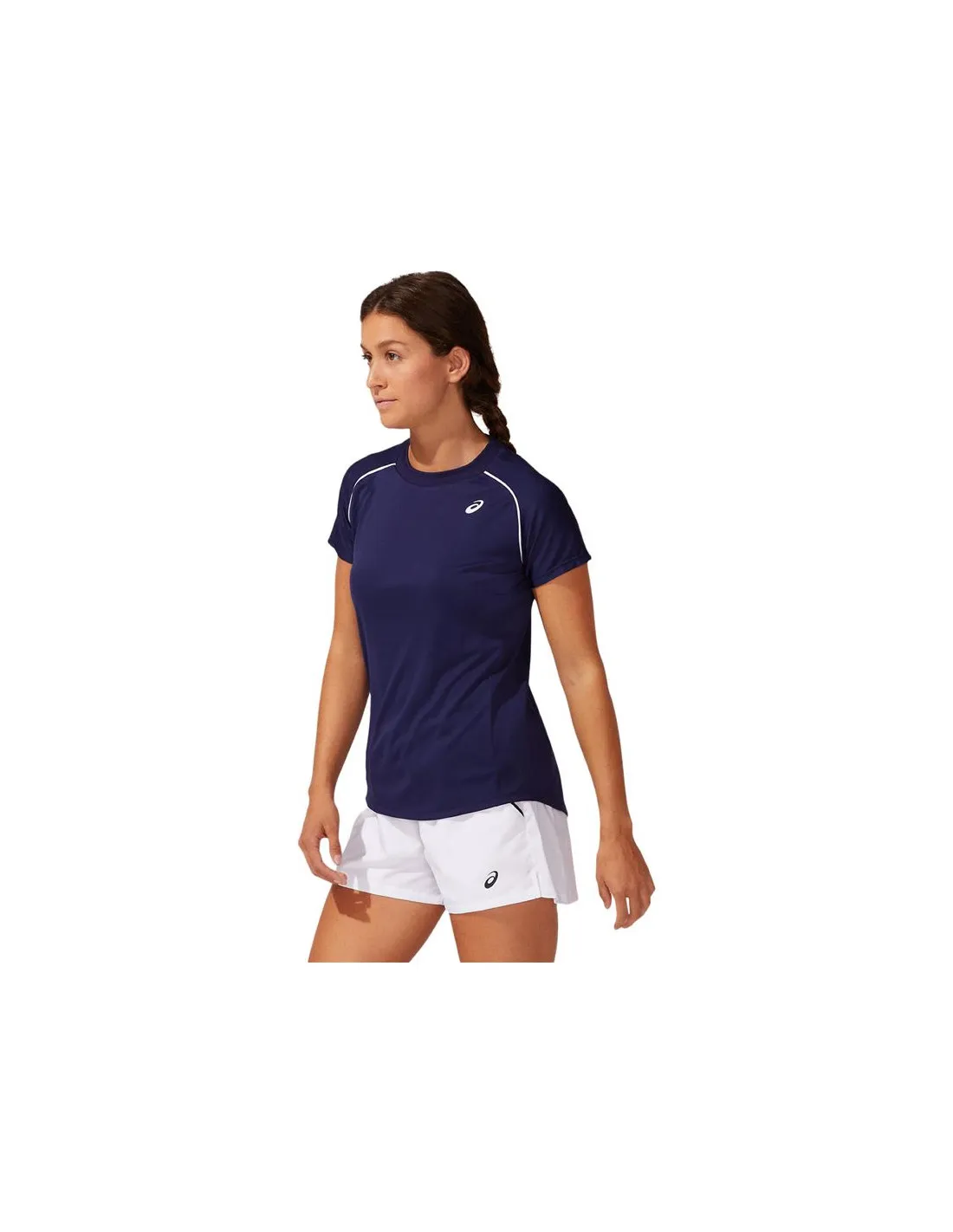 Camiseta Asics Court Piping Mujer Blue