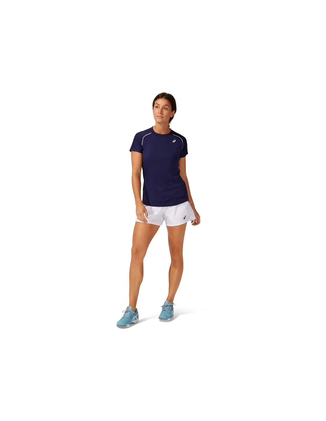 Camiseta Asics Court Piping Mujer Blue