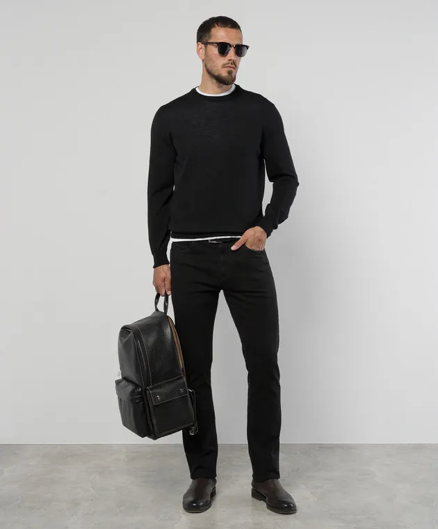 Canali Black woolen jumper