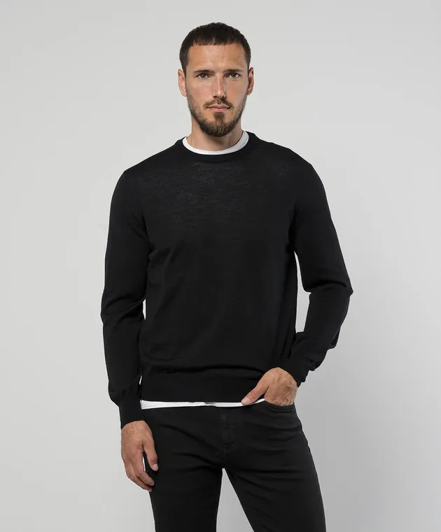 Canali Black woolen jumper